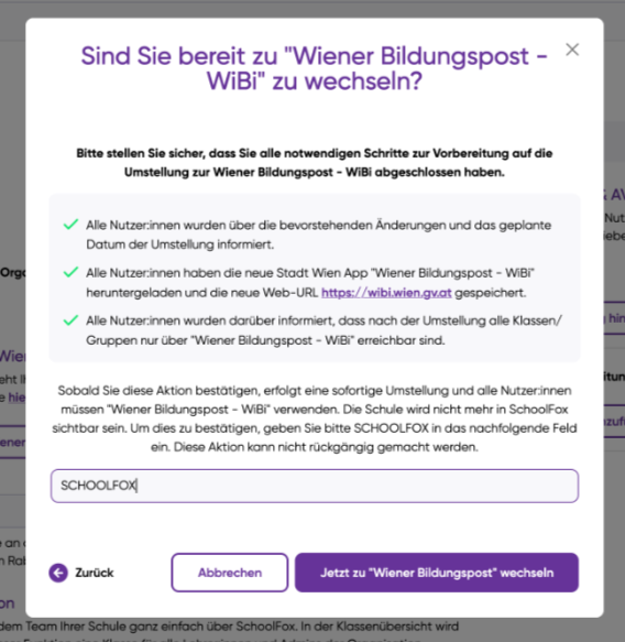 Onboarding bestehender Organisationen (WiBi)